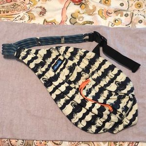 Kavu rope bag shark bait print with orange trim